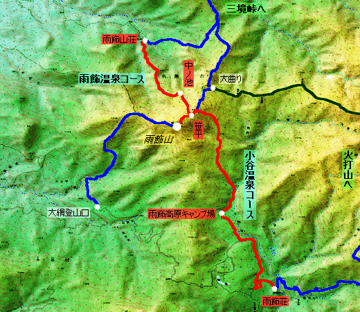 雨飾山 モデルコース