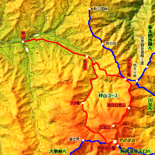 甲武信岳 モデルコース