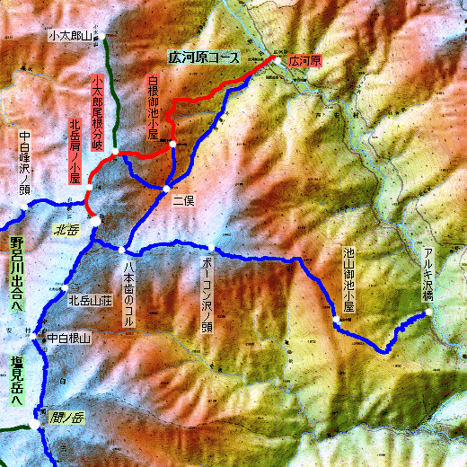 北岳 登山コース