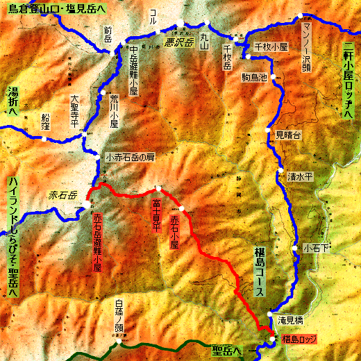 赤石岳 登山コース