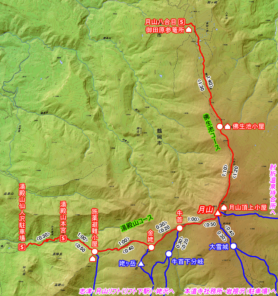 月山 モデルコース