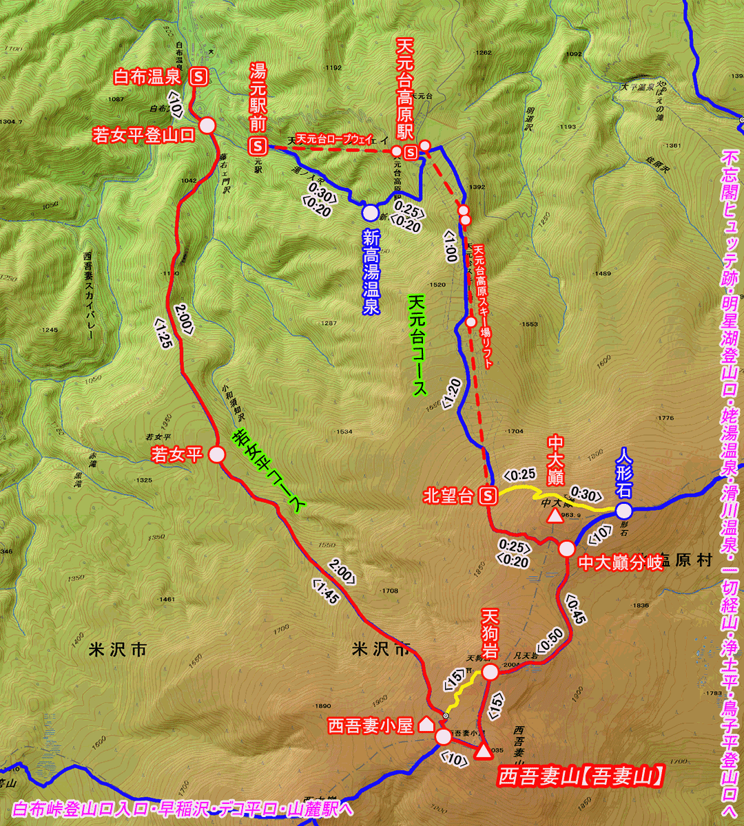 吾妻山 モデルコース