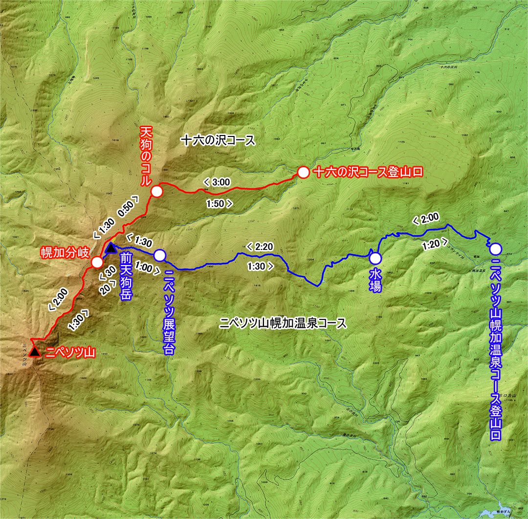 ペソツ山 モデルコース