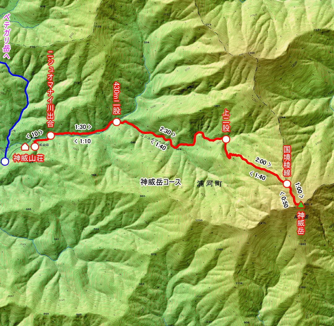 神威岳 モデルコース